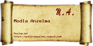 Modla Anzelma névjegykártya